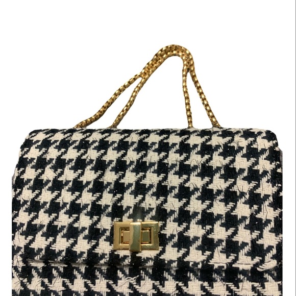 Last one left! Houndstooth Tweed Crossbody Bag - Picture 3 of 13